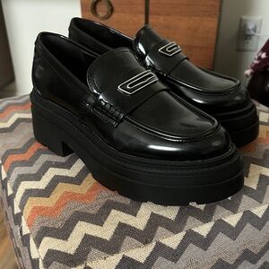 Black Y2K loafers